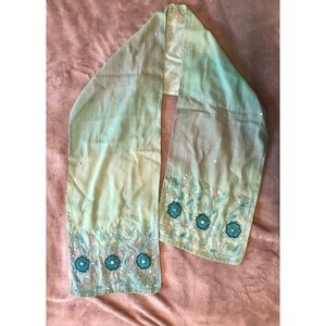 Gorgeous beaded blue scarf